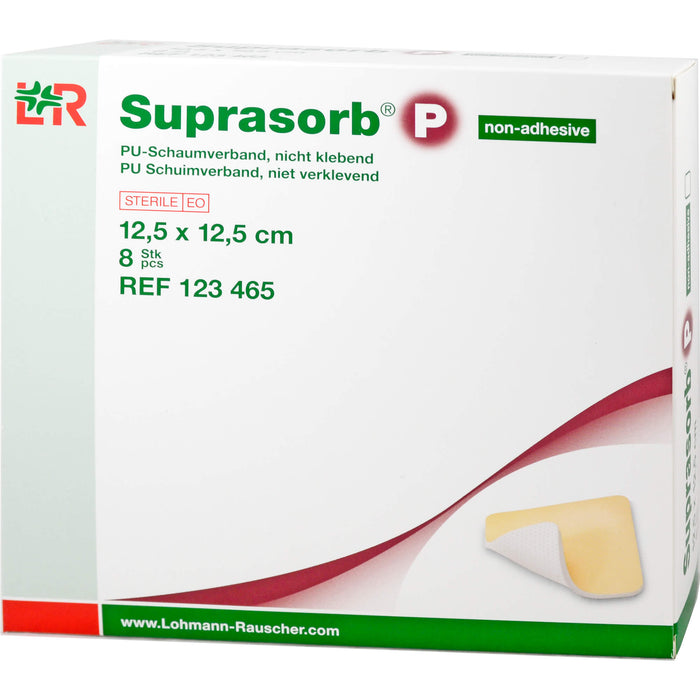 Suprasorb P PU-Schaum 12,5x12,5cm nicht klebend, 8 St VER