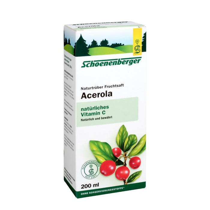 Schoenenberger Acerola mit natürlichem Vitamin C naturtrüber Fruchtsaft, 200 ml Lösung