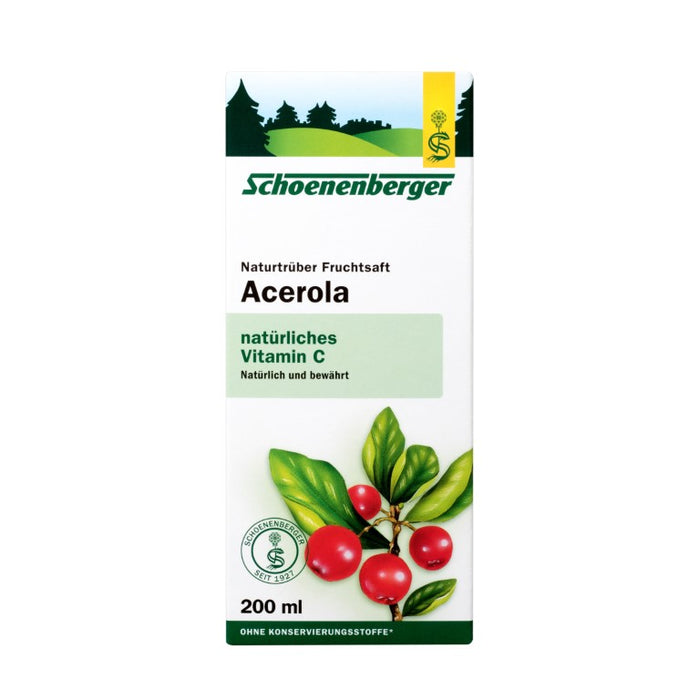 Schoenenberger Acerola mit natürlichem Vitamin C naturtrüber Fruchtsaft, 200 ml Solution