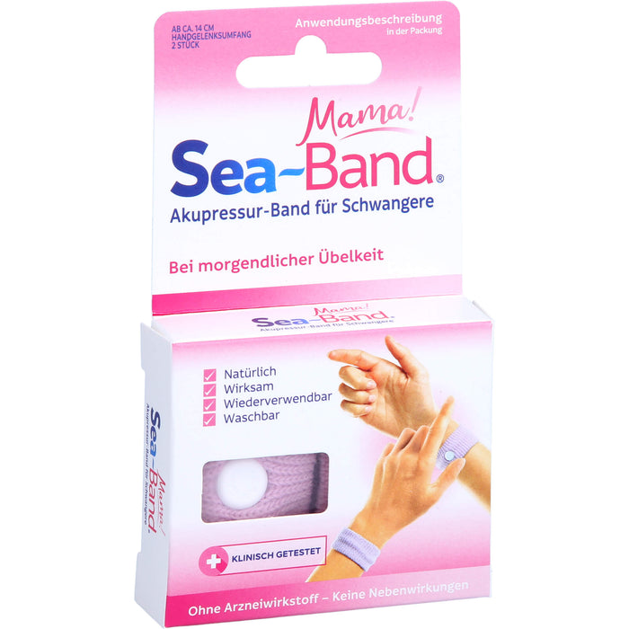 SEA BAND mama! Akupressur-Armbänder gegen morgendliche Übelkeit, 2 pcs. Tapes