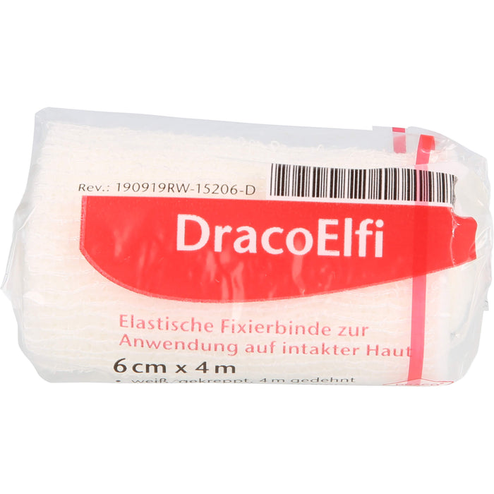 DracoElfi 6 cm x 4 m weiß elastischer Fixierverband, 1 pc Bandage