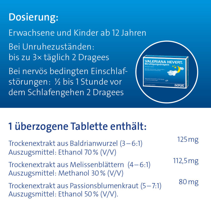 Valeriana Hevert Beruhigungsdragees bei Unruhezuständen und nervös bedingten Einschlafstörungen, 100 St. Tabletten