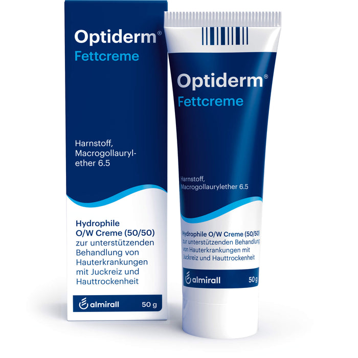 Optiderm Fettcreme bei Hauterkrankungen mit Juckreiz und Hauttrockenheit, 50 g Cream