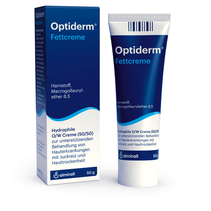 Optiderm Fettcreme bei Hauterkrankungen mit Juckreiz und Hauttrockenheit, 50 g Creme