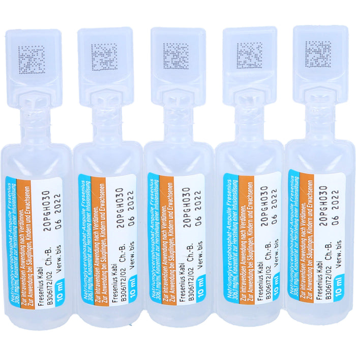 Natriumglycerophosphat-Ampulle Fresenius, 306,1 mg/ml, Konzentrat zur Herstellung einer Infusionslösung, 10 ml, 20X10 ml IFK