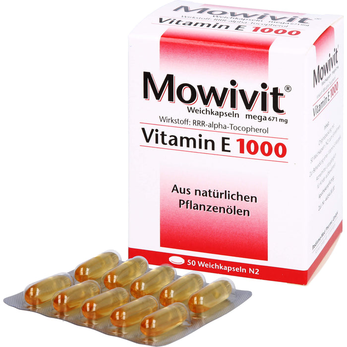 Mowivit mega Vitamin E 1000 Kapseln, 50 pc Capsules