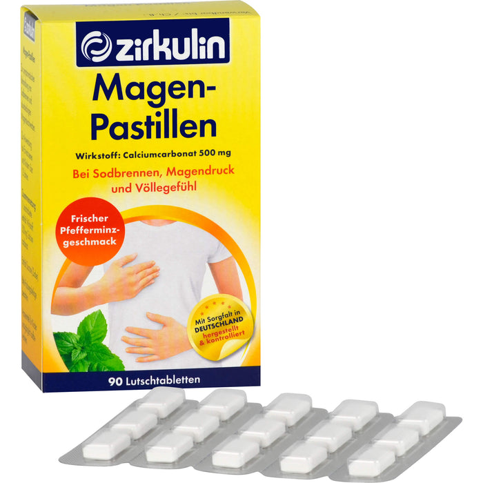 Zirkulin Magenpastillen bei Sobrennen, Magendruck und Völlegefühl, 90 pcs. Tablets