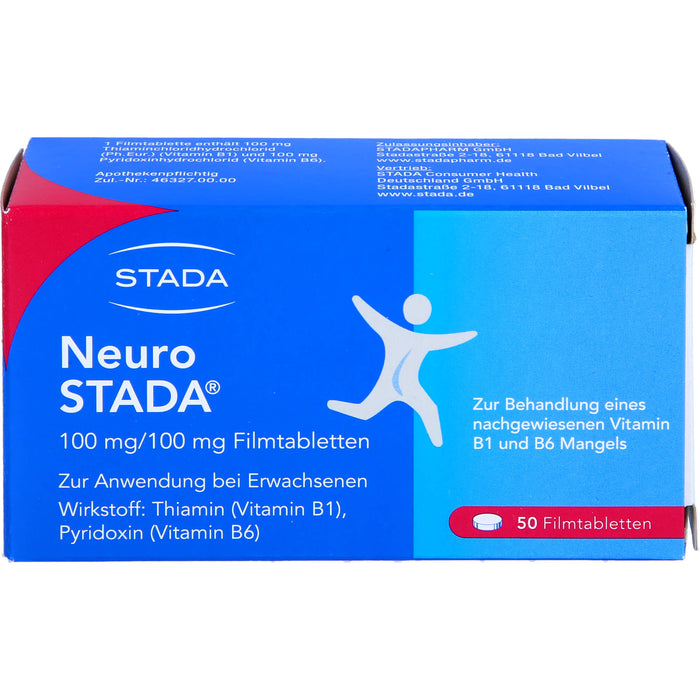 STADA Neuro Filmtabletten bei nachgewiesenem Vitamin B1 und B6 Mangel, 50 pc Tablettes