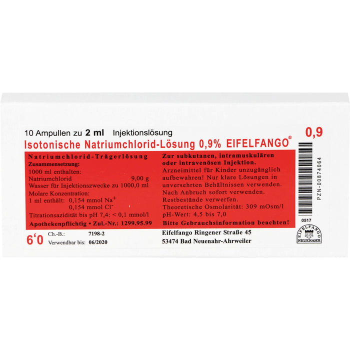 EIFELFANGO Isotonische Natriumchlorid-Lösung 0,9 %, 10 St. Ampullen