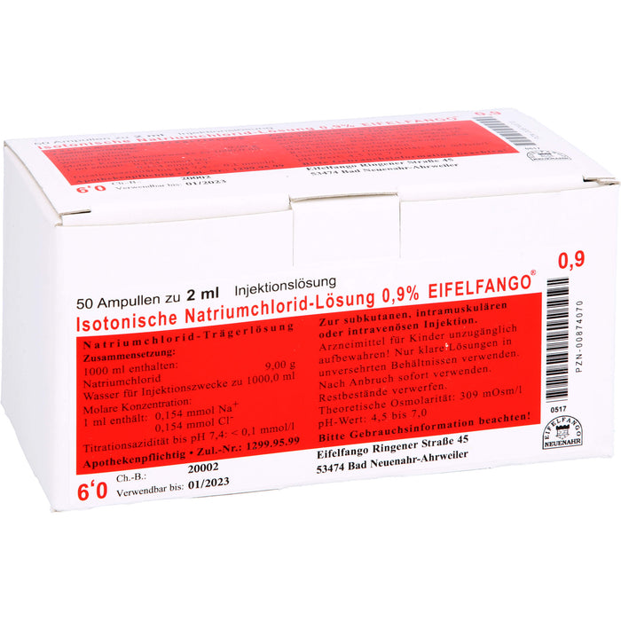 Isotonische Natriumchlorid-Lösung 0,9 % EIFELFANGO, 50 pc Ampoules