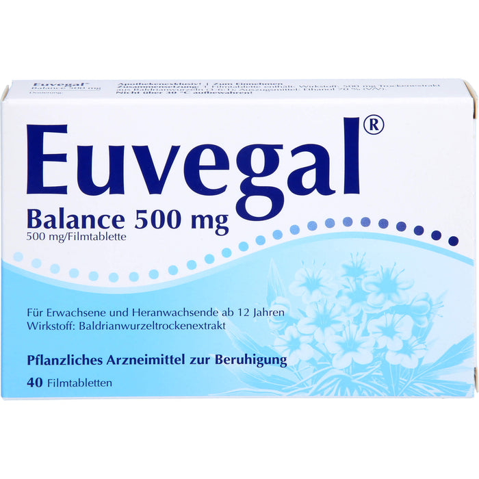 Euvegal Balance 500 mg Filmtabletten zur Beruhigung, 40 pc Tablettes