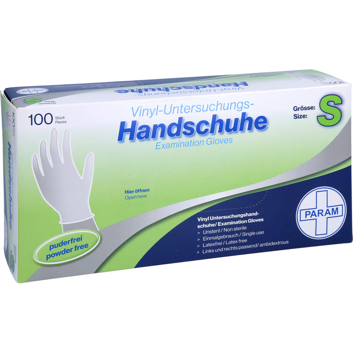 PARAM Einmal Handschuhe Vinyl puderfrei S, 100 pcs. Gloves