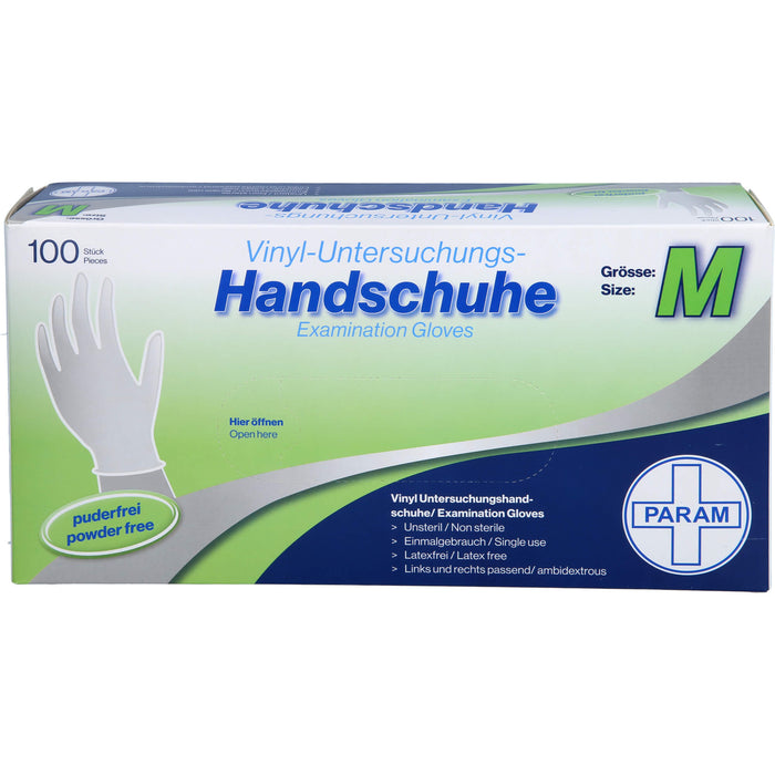 PARAM Einmal Handschuhe Vinyl puderfrei M, 100 pcs. Gloves