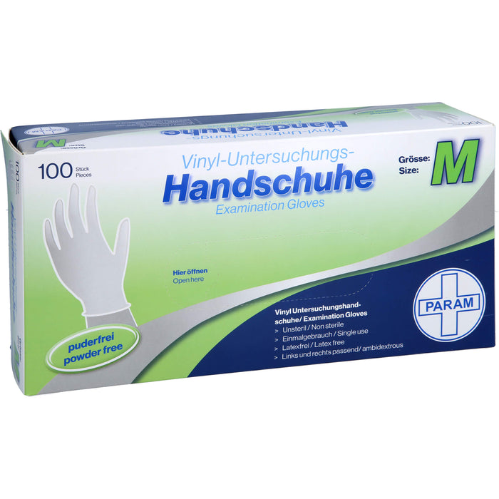 PARAM Einmal Handschuhe Vinyl puderfrei M, 100 pcs. Gloves