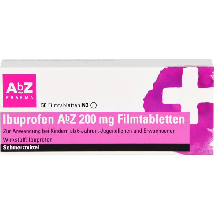 Ibuprofen AbZ 200 mg Filmtabletten Schmerzmittel, 50 St. Tabletten