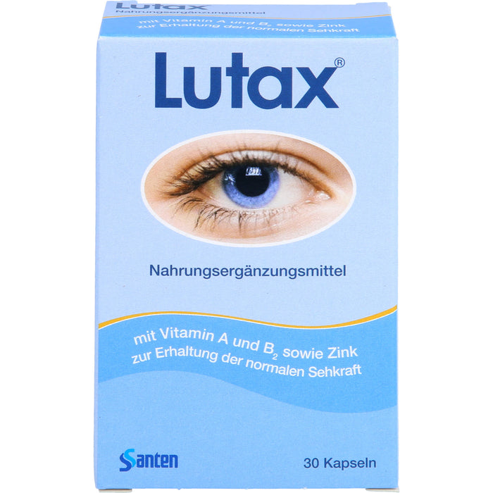 Santen Lutax Kapseln zur Erhaltung normaler Sehkraft, 30 pcs. Capsules