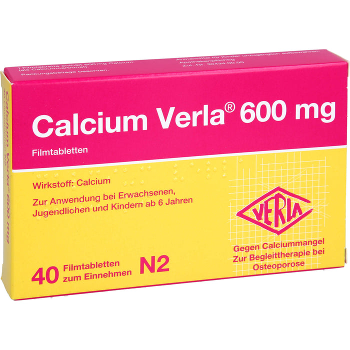 Calcium Verla 600 mg Filmtabletten, 40 pcs. Tablets