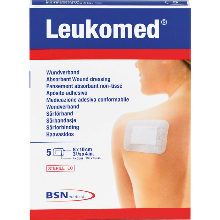 Leukomed Wundverband steril mit 6 cm x 4,0 cm Wundauflage, 5 pc Pansement