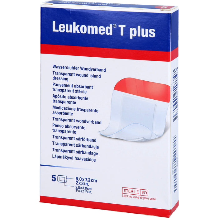 Leukomed T plus transparenter Wundverband 5 x 7,2 cm, 5 St. Pflaster