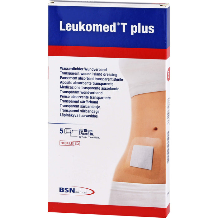 LEUKOMED TRANSP. PLUS STERILE PFL. 8x15 cm, 5 pc Pansement