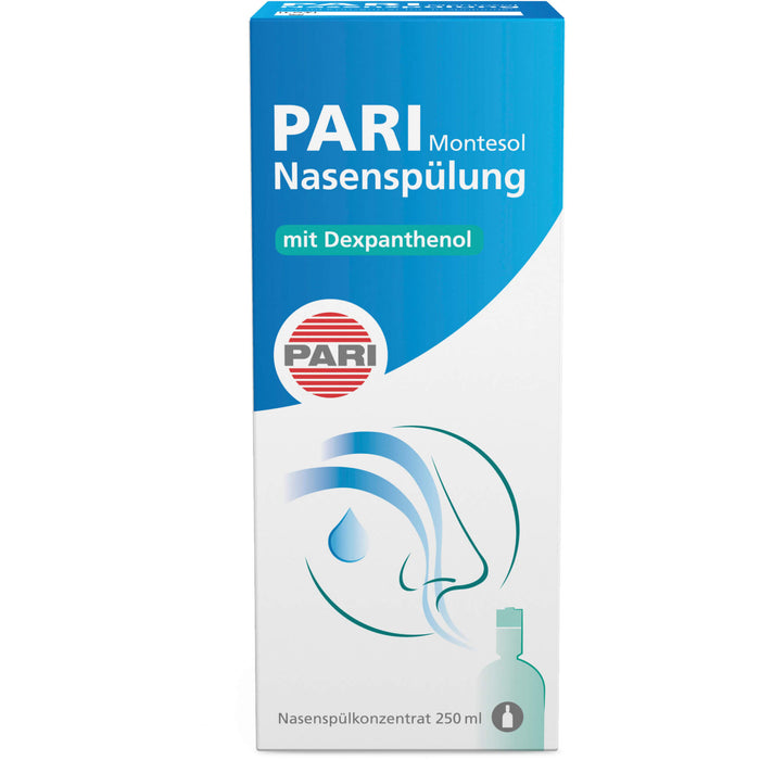 PARI Montesol Nasenspülung mit Dexpanthenol zur intensiven Reinigung, Pflege und Befeuchtung der Nase, 250 ml Lösung