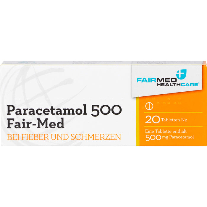 Paracetamol 500 Fair-Med Tabletten bei Fieber und Schmerzen, 20 pc Tablettes