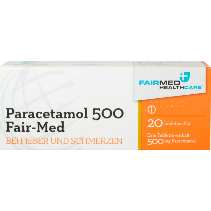 Paracetamol 500 Fair-Med Tabletten bei Fieber und Schmerzen, 20 pcs. Tablets