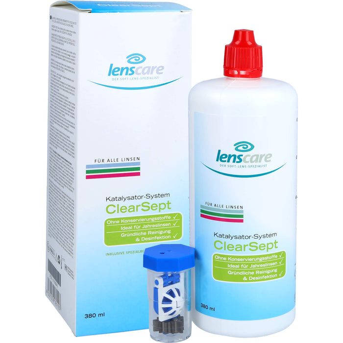 Lenscare ClearSept 380ml + Behälter, 1 St. Kombipackung