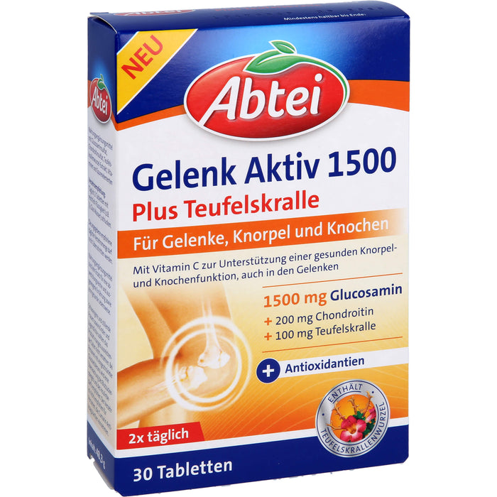 Abtei Gelenk Aktiv Plus Tabletten für Gelenke, Knochen und Knorpel, 30 pc Tablettes