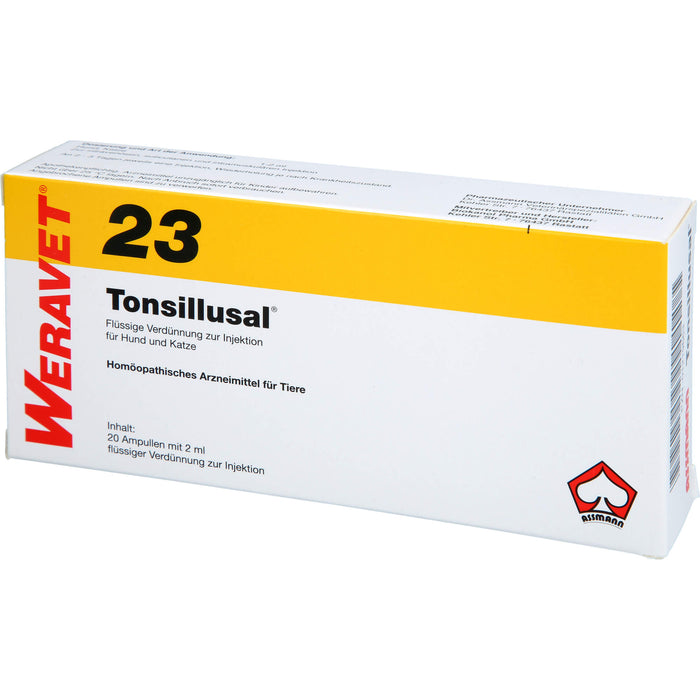 WERAVET  23 Tonsillulal Ampullen für Hunde und Katzen, 20 ml Solution