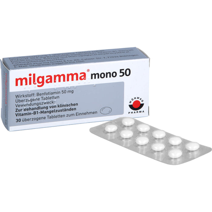 milgamma mono 50 Tabletten bei Vitamin-B1-Mangelzuständen, 30 pcs. Tablets