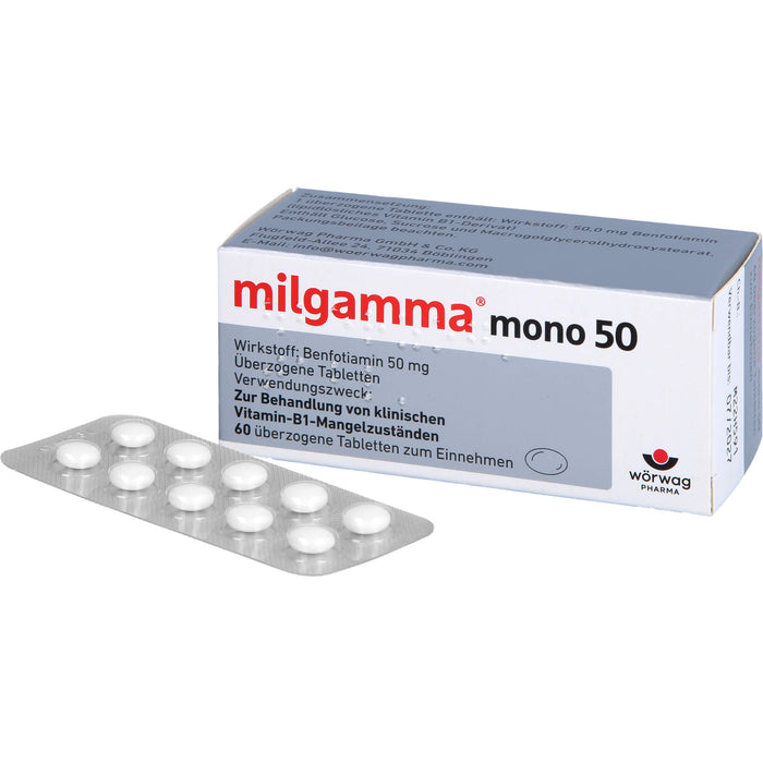 milgamma mono 50 Tabletten bei Vitamin-B1-Mangelzuständen, 60 pcs. Tablets