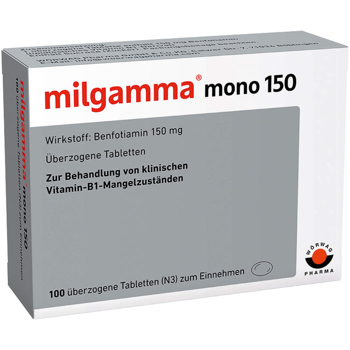 milgamma mono 150 Tabletten bei Vitamin B1 Mangelzuständen, 100 pcs. Tablets