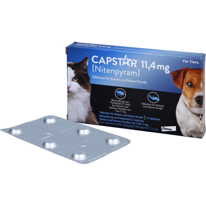 CAPSTAR 11,4 mg Tabletten für Katzen und kleine Hunde bei Flohbefall, 5 pc Tablettes