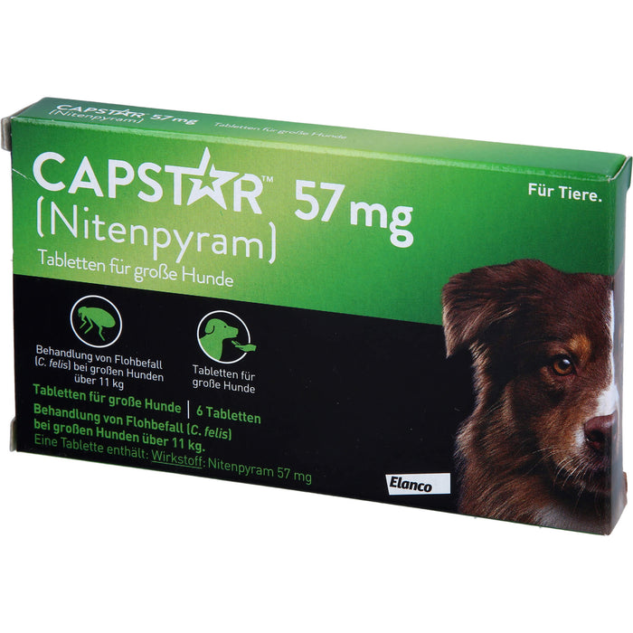 CAPSTAR 57 mg Tabletten für große Hunde bei Flohbefall, 6 pc Tablettes