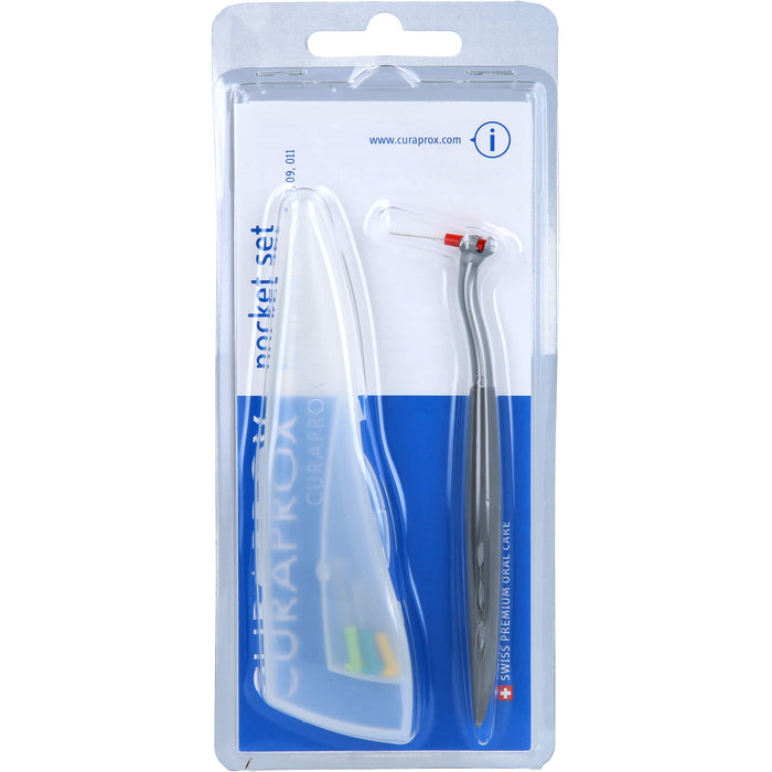 Curaprox CPS 457 Pocket-Set Halter+4Bürsten, 1 St. Interdentalbürsten