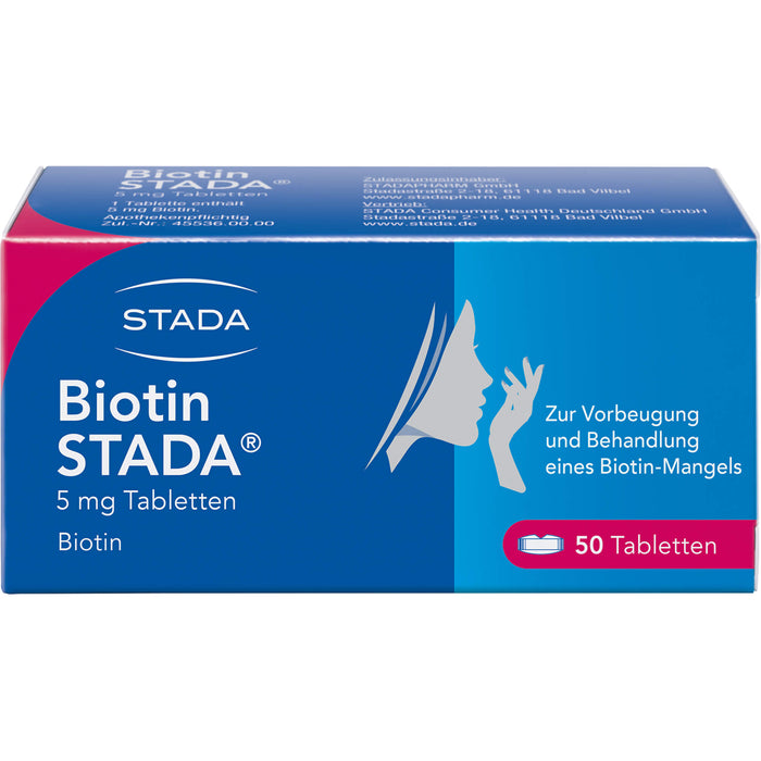 STADA Biotin Tabletten zur Vorbeugung und Behandlung eines Biotin-Mangels, 50 St. Tabletten