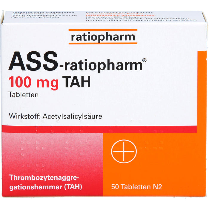 ASS-ratiopharm 100 mg TAH Tabletten, 50 St. Tabletten