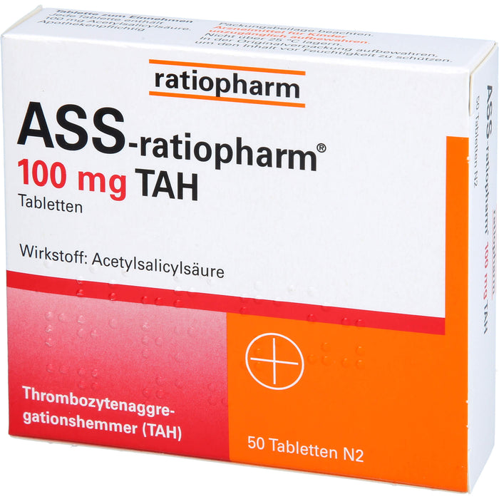 ASS-ratiopharm 100 mg TAH Tabletten, 50 St. Tabletten