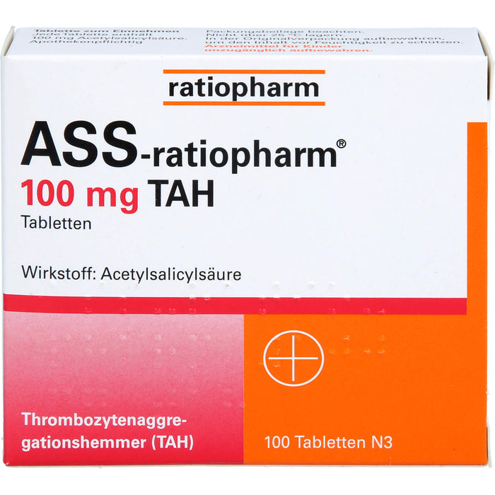 ASS-ratiopharm 100 mg TAH Tabletten, 100 pcs. Tablets