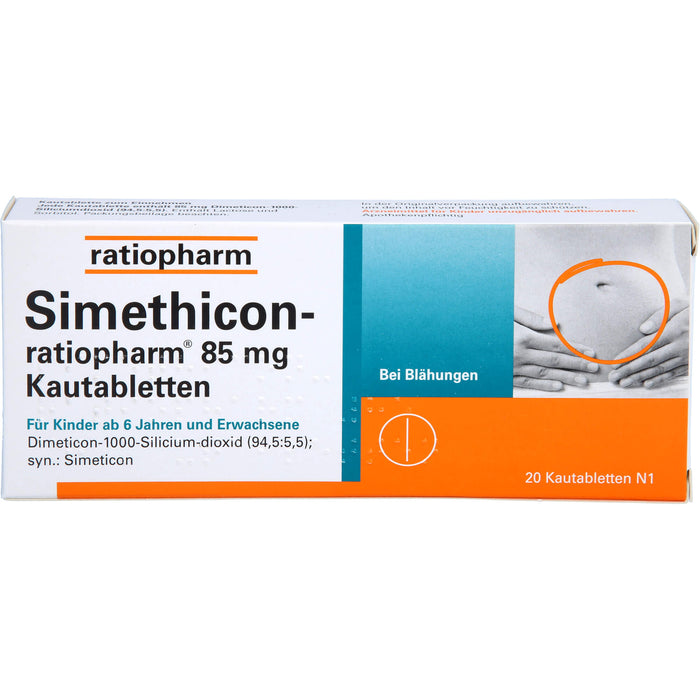 Simethicon-ratiopharm 85 mg Kautabletten, 20 St. Tabletten