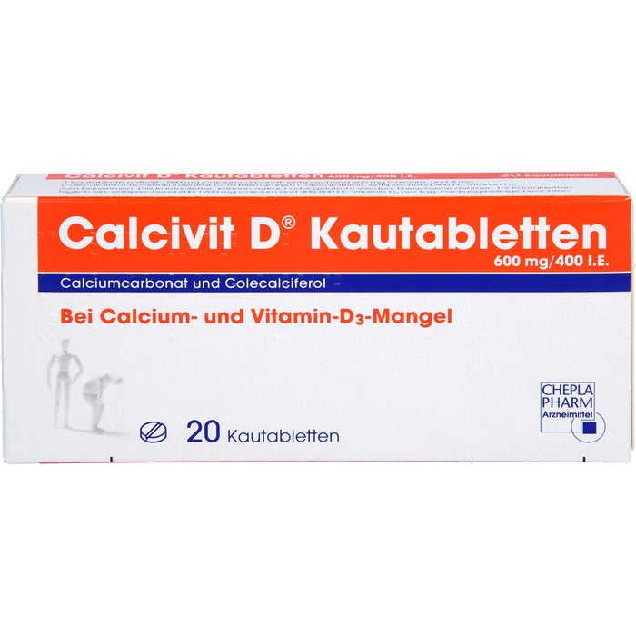 Calcivit D Kautabletten 600 mg/400 I.E., 20 St. Tabletten