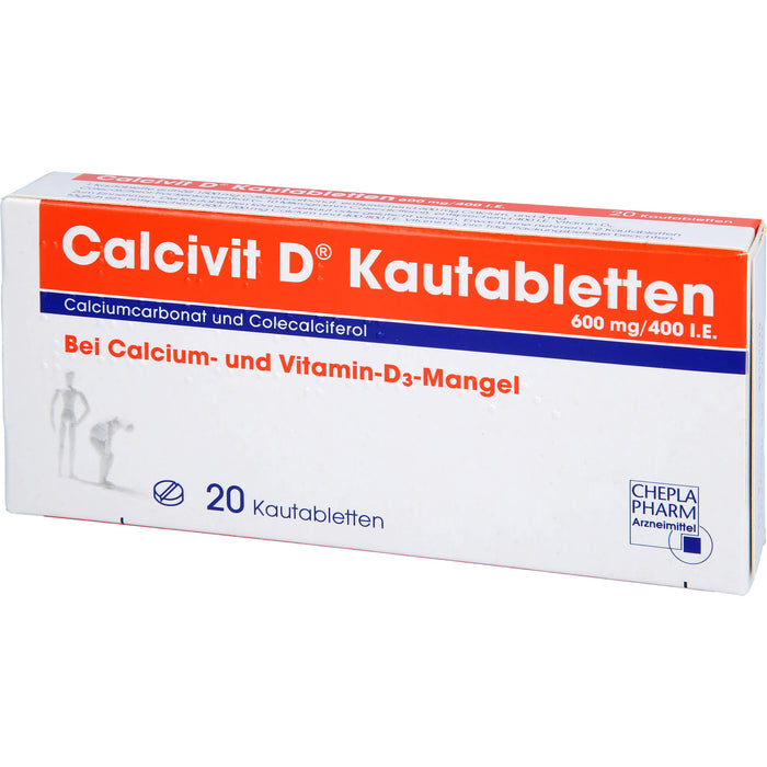 Calcivit D Kautabletten 600 mg/400 I.E., 20 pc Tablettes