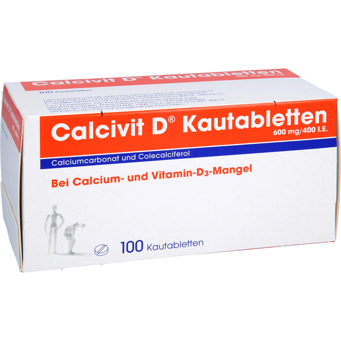 Calcivit D Kautabletten 600 mg/400 I.E., 100 St. Tabletten