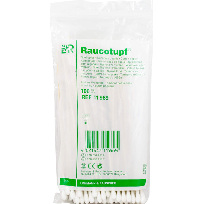 Raucotupf Stieltupfer kleiner Wattekopf, 100 pcs. Swab