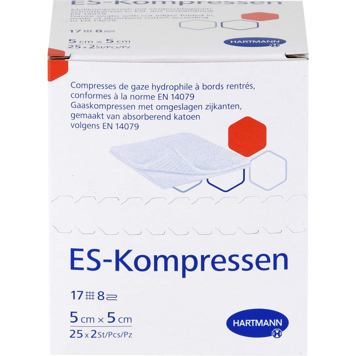 HARTMANN ES-Kompressen steril 5 cm x 5 cm Mullkompressen, 50 St. Kompressen