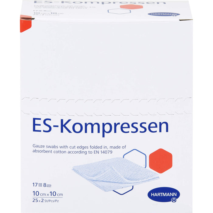 HARTMANN ES-Kompressen steril 10 cm x 10 cm Mullkompressen, 50 pc Compresses