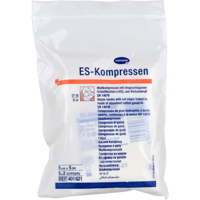 HARTMANN ES-Kompressen steril 5 cm x 5 cm Mullkompressen, 10 pcs. Compresses