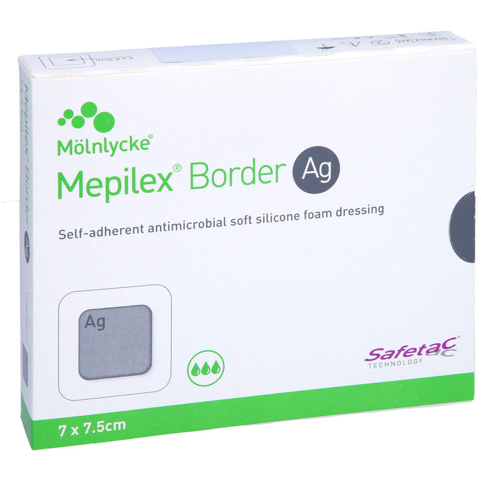 Mepilex Border Ag Schaumverband 7 x 7,5 cm, 5 pcs. dressing