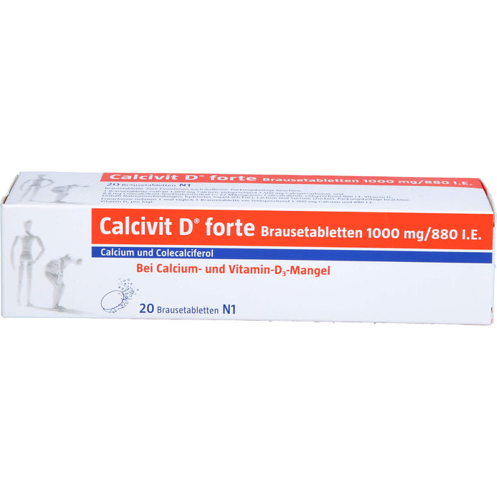 Calcivit D forte Brausetabletten 1000 mg/880 I.E., 20 pc Tablettes